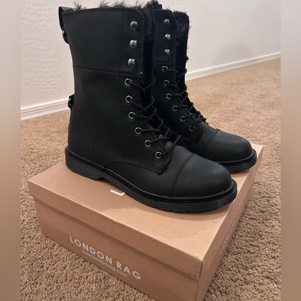 New in box! London Rag Black Combat Style Boots